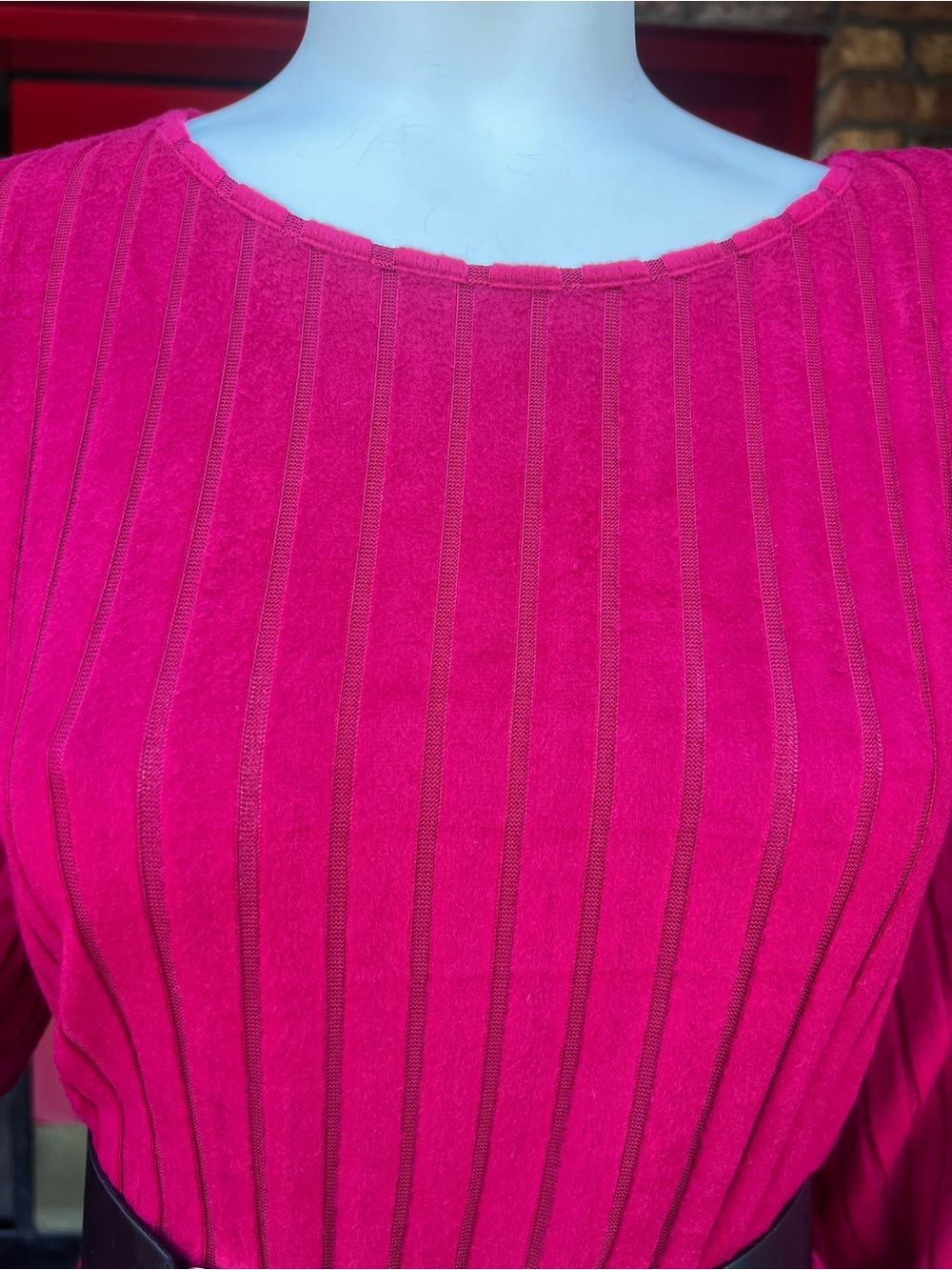 Fuchsia Long-Sleeve Tiered Maxi Dress - Picture 4 of 6